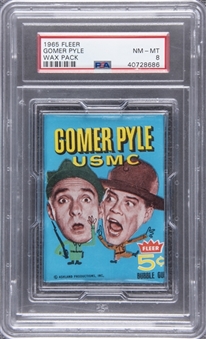 1965 Fleer "Gomer Pyle" Unopened Five-Cent Wax Pack - PSA NM-MT 8